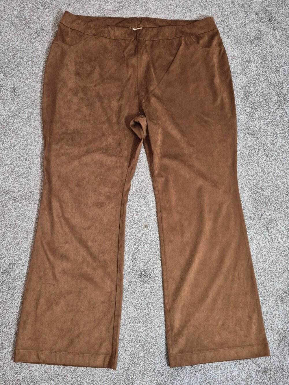 SOFT SURROUNDINGS Brown Faux Suede Casual Career Pull-On Pants; Size 2X